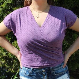 Purple wrap crop top💜